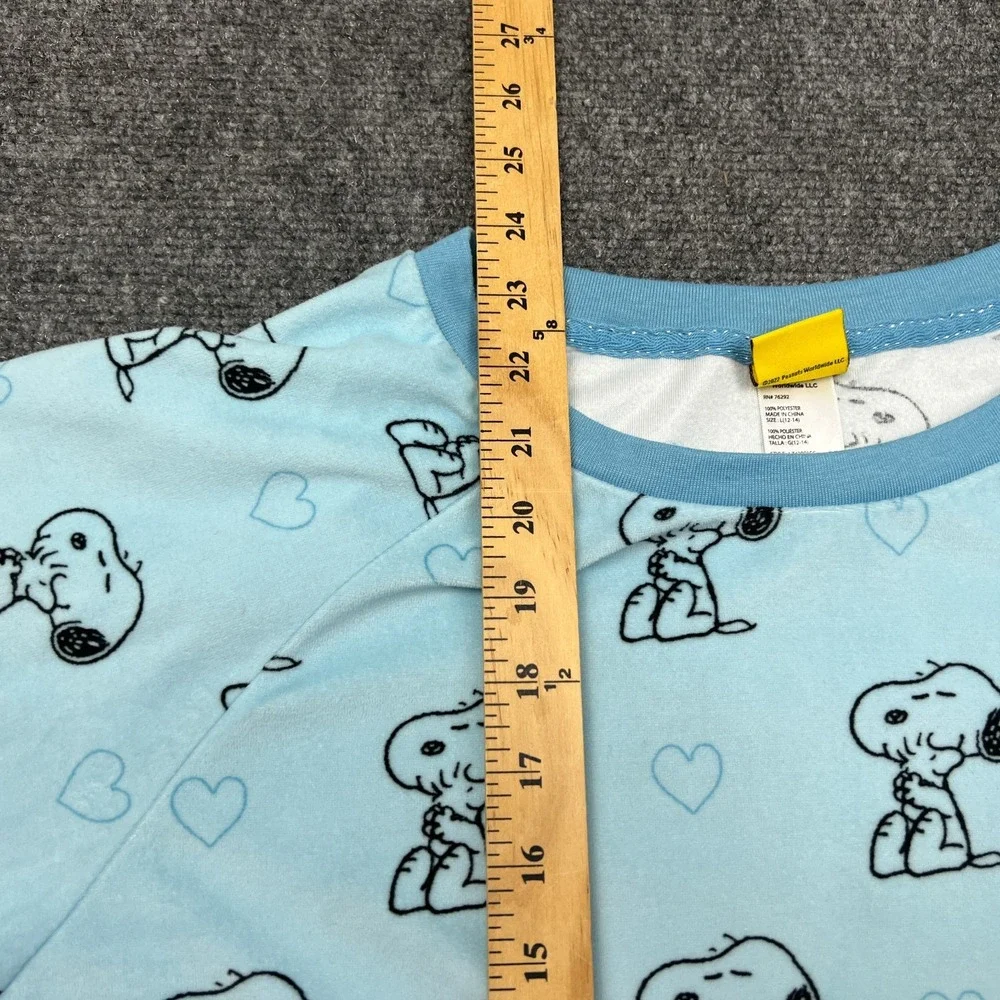 Peanuts Snoopy Woodstock Pajama Top Girls Large 12/14 Long Sleeve Sleep Shirt